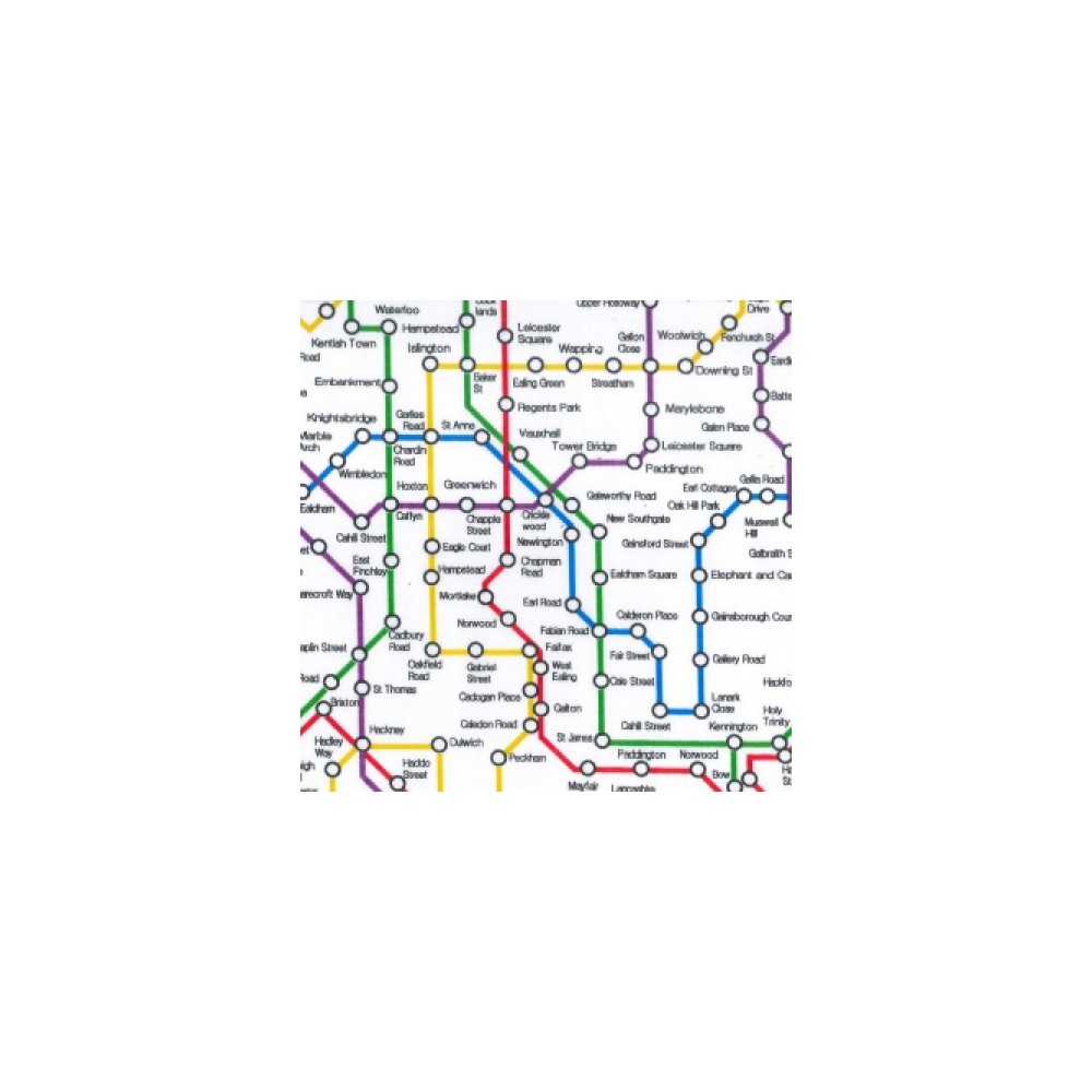 Polycotton Fabric London Underground Map EU Fabrics