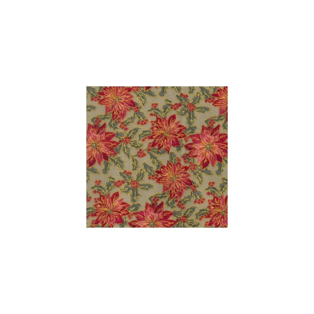 100% Cotton Poplin Christmas Prints Tan 0519