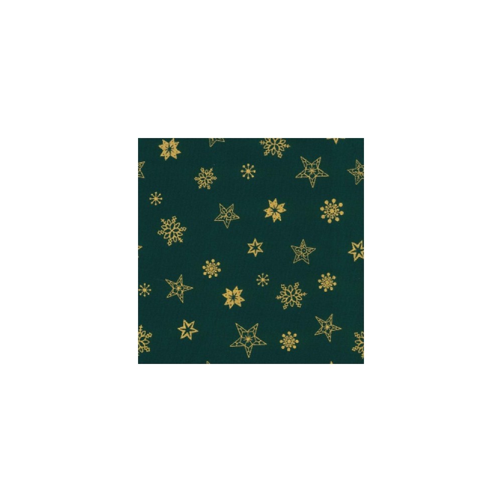 100% Cotton Poplin Christmas Prints Green 0524