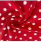 Polko Spots on Fleece Fabric Red with White Spots3