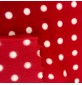 Polko Spots on Fleece Fabric Red with White Spots4