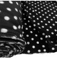Polko Spots on Fleece Fabric Black ground white spots 1
