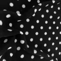 Polko Spots on Fleece Fabric Black ground white spots 2