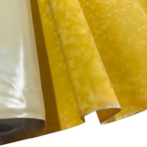 Pvc Backed Faux Suede Fabric to Clear Yellow1