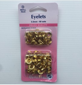 Eyelets use with tool - 5.5mm - 60 sets