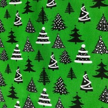 Cotton Christmas Prints Christmas Trees Green3