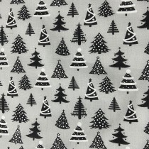 Cotton Christmas Prints Christmas Trees Grey3