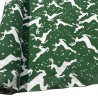 Cotton Christmas Prints Christmas Leaping Deer Green 1