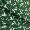 Cotton Christmas Prints Christmas Leaping Deer Green 2