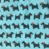 Cotton Christmas Prints small Dogs Blue 3