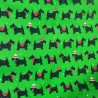 Cotton Christmas Prints small Dogs Green 3