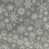 Cotton Christmas Prints Grey Snowflakes  3