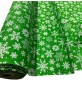 Cotton Christmas Prints Green Snowflakes 1