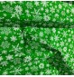 Cotton Christmas Prints Green Snowflakes 2