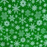 Cotton Christmas Prints Green Snowflakes 3