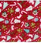 Cotton Christmas Prints Canes and Christmas Tree Red3