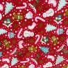 Cotton Christmas Prints Canes and Christmas Tree Red3