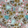 Cotton Christmas Prints Canes and Christmas Trees Grey 3