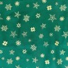 Cotton Christmas Prints Stars and Flakes Green3