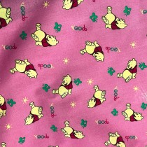 Printed Polycotton Designs Pooh Pink3