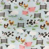 Printed Polycotton Designs On The Farm Blue 3