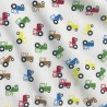 Printed Polycotton Designs White With Tractors 3