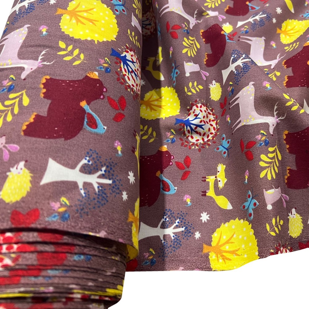 Printed Polycotton Designs Forest Animals 1