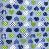 Printed Polycotton Designs Blue Hearts 3