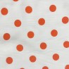 Polycotton Drill Polka Dots Orange3