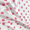 Polycotton Drill Polka Dots pink2