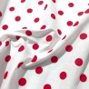 Polycotton Drill Polka Dots Red2