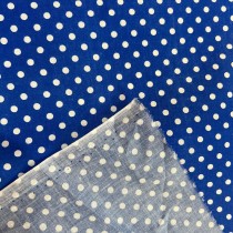 Polycotton Fabric Polka Dots Royal3