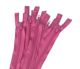 Pack Of 5 Pink nylon Zips  (Open end)