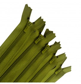 Pack Of 5 Lime green Nylon Zips  (Closed end) 