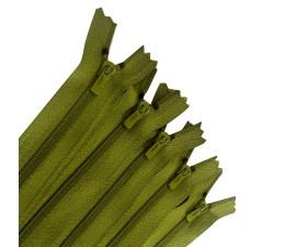Lime green Nylon Zips Pack Of 5 (Closed end) 