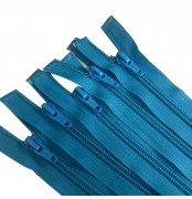 Pack of 5 Teal Nylon Zips (Open end) 