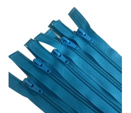 Pack of 5 Teal Nylon Zips (Open end) 