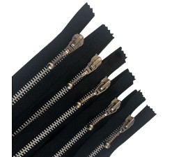 Pack of 5 Metal Zips with Open-End Diecast Ball Puller (No5)