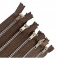 Pack of 5 Brown YKK Branded Metal Zips 1