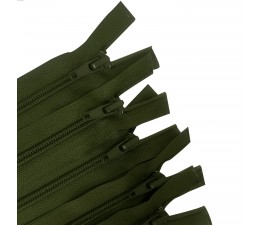 Pack Of 5 Olive Green Nylon Zips 21" / 53.5cm