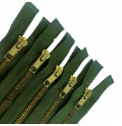 Pack Of 5 Brass Look Zips  22" / 56cm