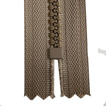 Pack Of 5 Beige Plastic Zips Metal Puller (Open End) (YKK) 3