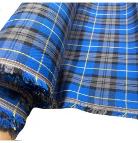 Viscose Tartan Fabric Royal Blue
