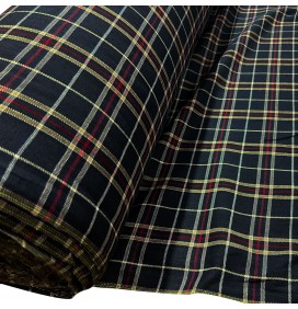 Polycotton Check Clearance Navy and red 1