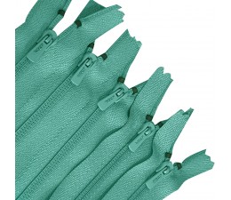 Pack Of 5 Mint Green Nylon Zips 17.3" / 44cm Closed End