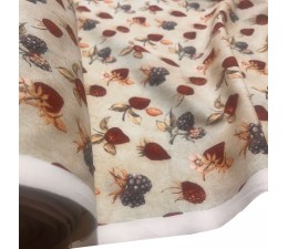 To Clear!  100% Cotton Curtain Fabric Summer Berries