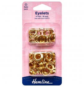 Eyelets 8.7mm 36 sets (Use with tool 439P.8) Gold-Brass 1