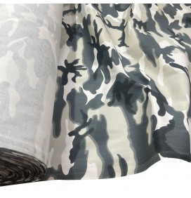 Poly Cotton Drill Camouflage Fabric Grey 1