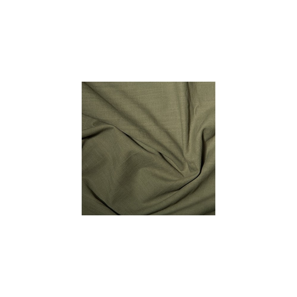 Washed Linen-Look Cotton Khaki