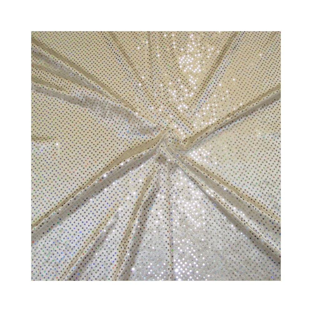 4mm Round Velvet Hologram Sequins White